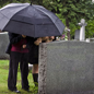 victim's family at cemetary